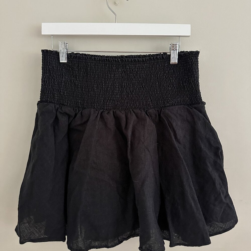 J. CREW Linen Mini Skirt - Black, Lined, XL